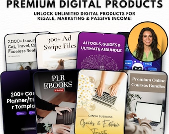 10,000+ Done-For-You Digital Products Bundle | PLR eBooks, Canva Templates, Courses, Reels & More | Resell Rights Included, Instant Download
