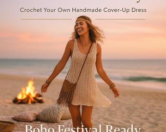 Crochet Beach Cover Up Dress Pattern: Boho Tunic (PDF Download, XS-XL, Beginner-Friendly)