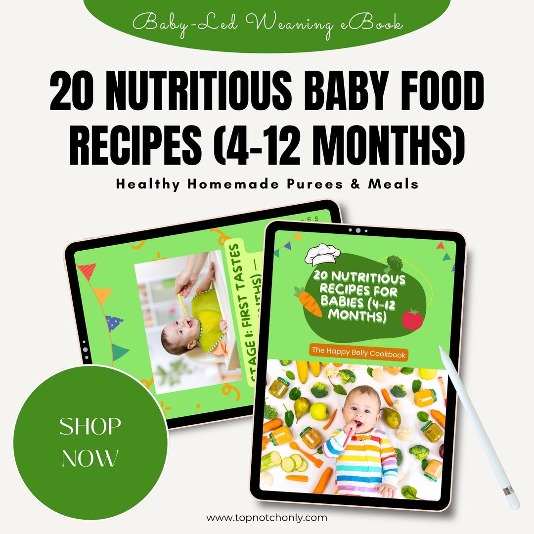 Baby Food Recipes Ebook: 20 Nutritious Meals (4-12 Months