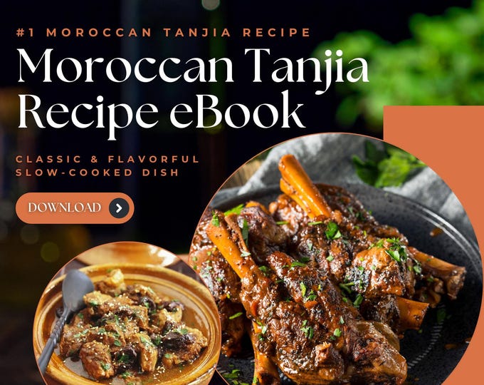 Featured listing image: Moroccan Tanjia Recipe eBook | Authentic Moroccan Cuisine | Traditional Slow-Cooked Dish | Digital Cookbook | Instant Download