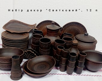 Clay dishes, tableware sets, eco-friendly dishes