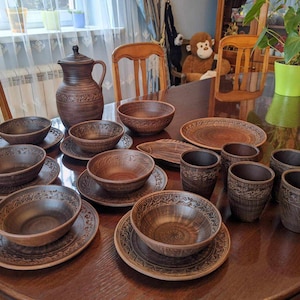 Ceramic tableware set "Motherland" Gift Pottery Natural product https://www.facebook.com/natalia.kinash.1