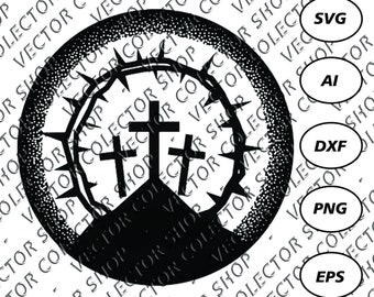 Lucas 23:33 Imagen vectorial "Cuando llegaron al lugar llamado la Calavera, allí lo crucificaron..."