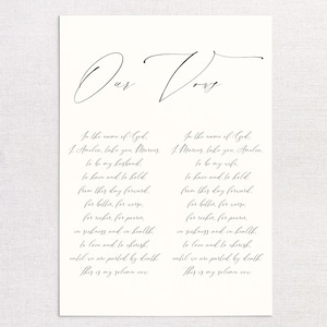 Handwritten Calligraphy Wedding Vows