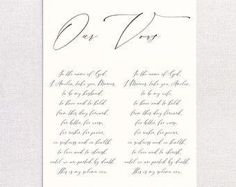 Handwritten Calligraphy Wedding Vows