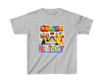 2024 Roblox Inspired Happy Birthday T-shirt for Kids