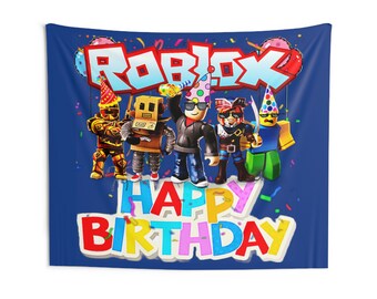 2024 Roblox Inspired Happy Birthday Party Wall Tapestry Banner