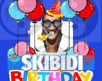 Skibidi Toilet Birthday Party Digital Download Transparent PNG 2023