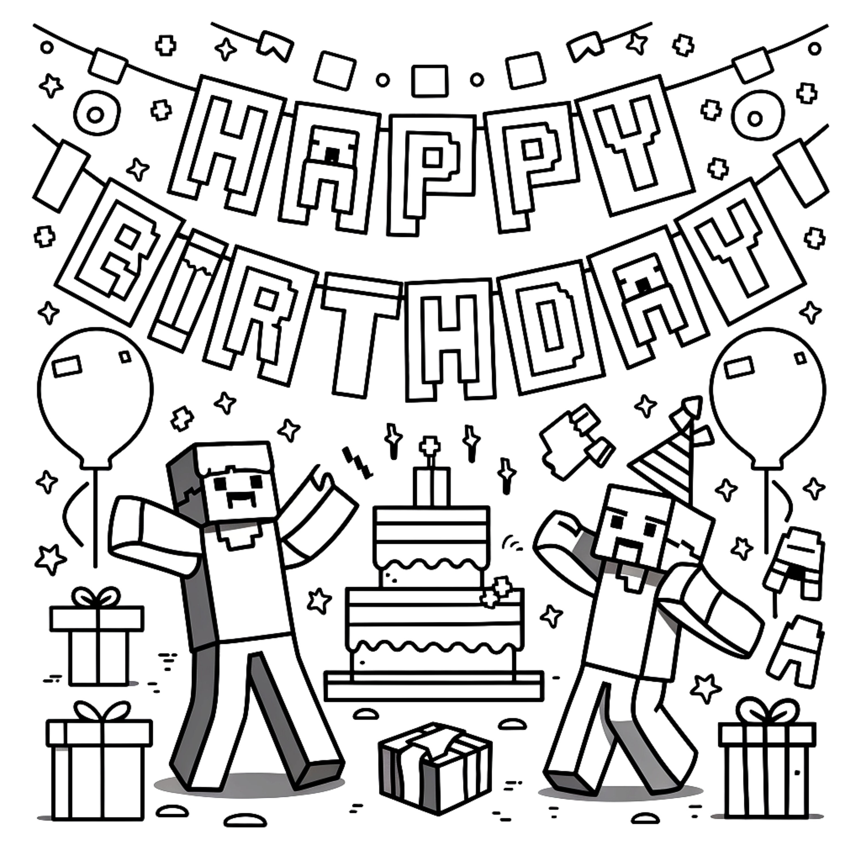 Happy Birthday Coloring Pages [5PC]