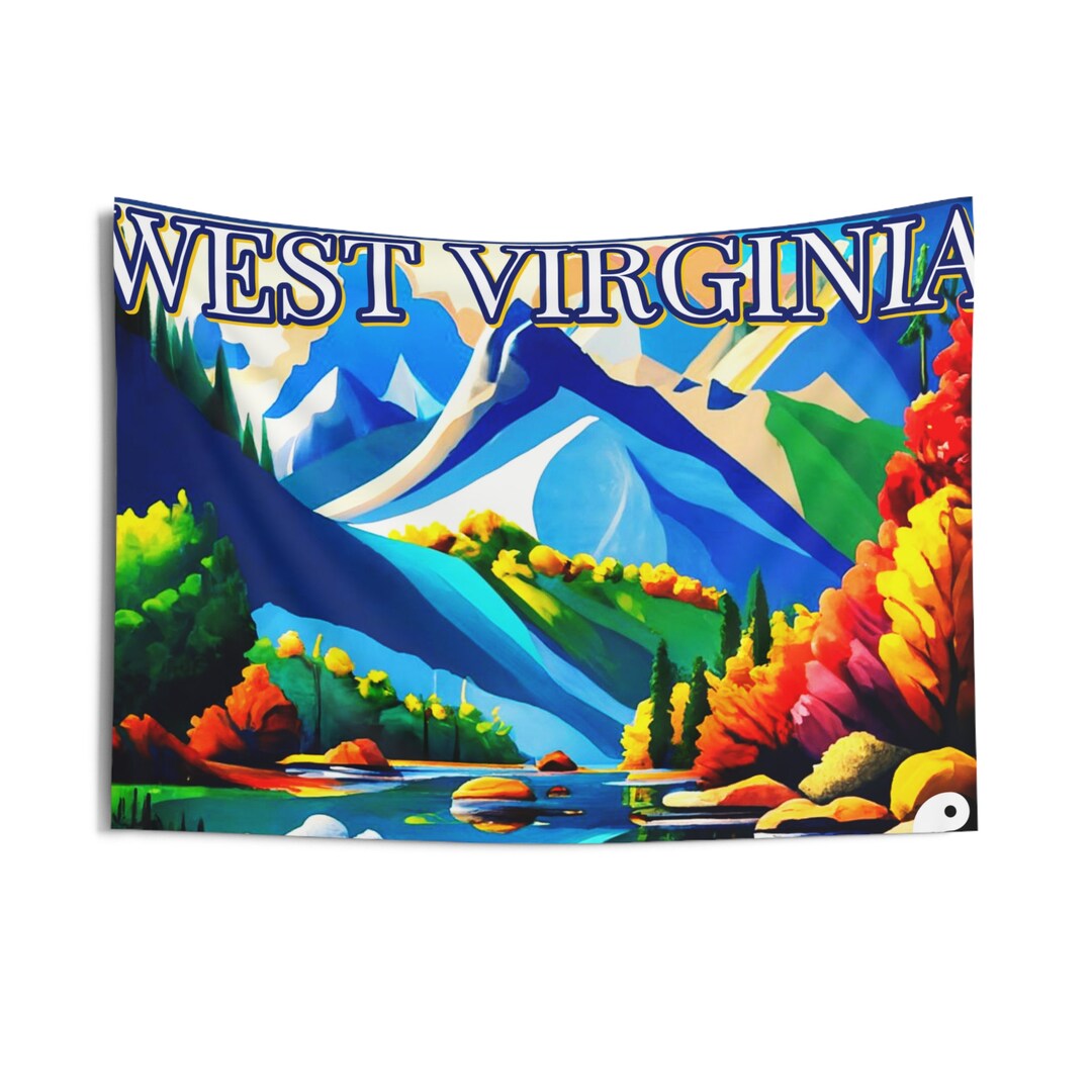 West Virginia Wall Tapestries Mountain Art Design Etsy