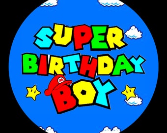Botón Super Cumpleaños Niño / PNG Transparente