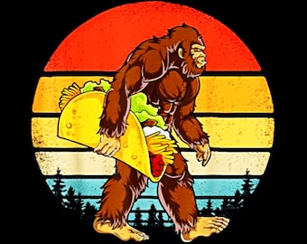 Sasquatch Taco Vintage Transparent PNG Download