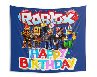 2024 Roblox Inspired Happy Birthday Party Wall Tapestry Banner - Etsy