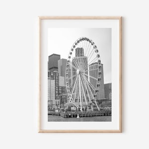 Setattle Stadt Poster Schwarz und Weiß, Setaeller Wandkunst, Setaple Skyline Wandkunst, Panelover, Washington Wandkunst, Panelleet Fotodruck