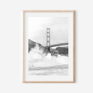 San Francisco Print Black and White, Golden Gate Bridge Print Black and White, San Francisco Wall Art, Golden Gate Bridge Poster, California