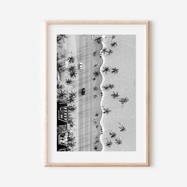 Miami Beach Print Black and White, Miami Beach Wall Art, Florida Print, Florida Wall Decor, Miami Poster, Miami Beach Photo, Miami Wall Art