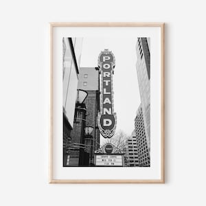 Portland Print Black and White, Portland Wall Art, Portland Oregon Printable, Portland Poster, Portland Travel Print, Portland Art Print