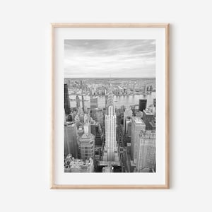 New York City Print Black and White, Chrysler Building Art, New York Skyline Poster, Manhattan Wall Art, New York Print, Brooklyn Wall Art