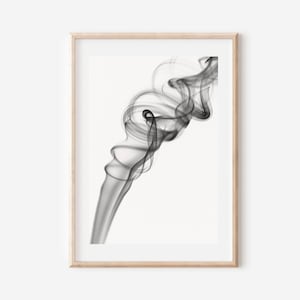 Abstract Smoke Art Print, Black and White Prints, Smoke Wall Art, Abstract Wall Art, Minimalist Printable, Smoke Print, Modern Poster