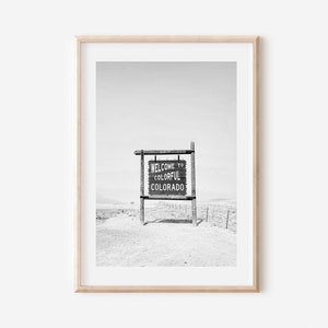 Colorado Black and White Print, Colorado Wall Art, Welcome to Colorado Print, Colorful Colorado Printable Art, Colorado Nature Print