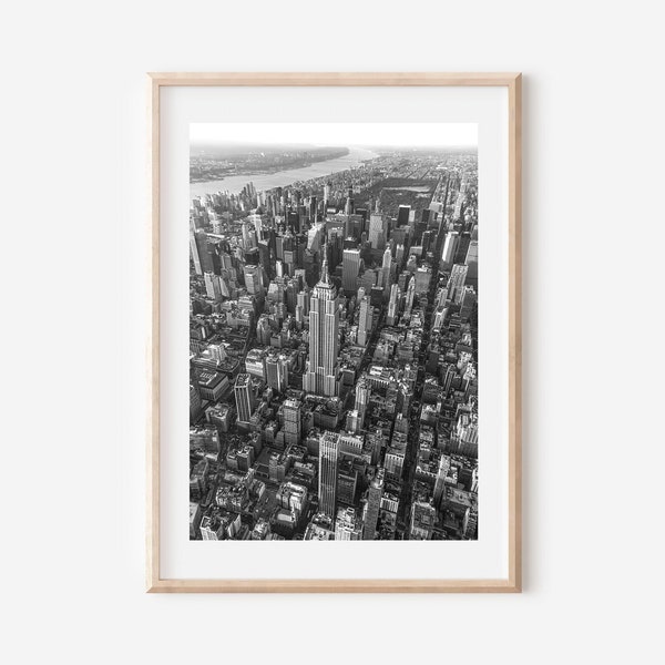 New York City Print Black and White, New York City Skyline, Empire State Building Art Print, New York Wall Art, New York Poster, NYC Print