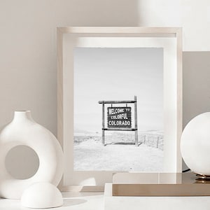 Colorado Black and White Print, Colorado Wall Art, Welcome to Colorado Print, Colorful Colorado Printable Art, Colorado Nature Print