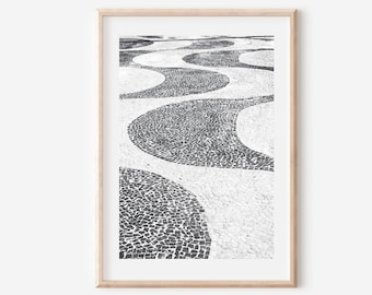 Rio de Janeiro Print Black and White, Brazil Print, Copacabana Print, Brazil Wall Art, Copacabana Beach, Rio De Janeiro Art Printable