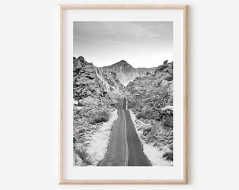 Arizona Road Trip Print: Black and White Desert Wall Art (Digital Download)