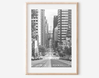 San Francisco Street Black and White Art Print (Digital Download)
