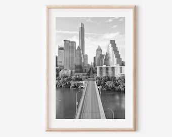 Austin Texas Skyline Print: Black and White Cityscape (Digital Download)