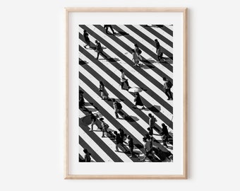 Tokyo Shibuya Crossing Print: Black and White Japan Travel Art (Digital Download)