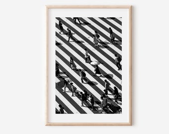 Tokyo Travel Print Noir et Blanc, Tokyo Shibuya Crossing, Tokyo Wall Art, Shibuya Black and White Art, Japan Travel Print, Shibuya Print