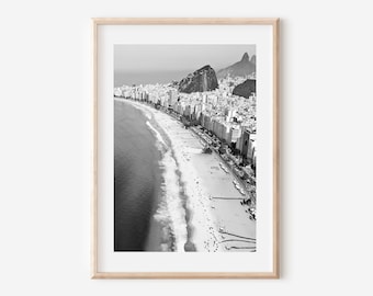 Rio de Janeiro Print: Black and White Copacabana Beach (Digital Download)