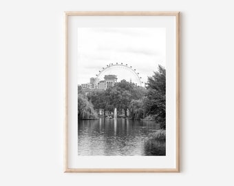 London Eye Black and White Print: UK Architecture (Digital Download)