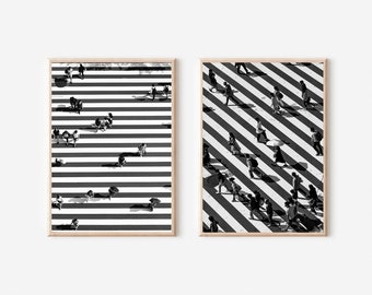 Tokyo Travel Print Black and White, Tokyo Shibuya Crossing, Tokyo Wall Art, Shibuya Black and White Art, Set Of 2 Prints, Japan Travel Print