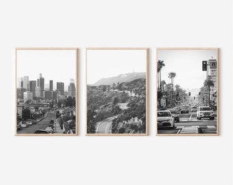 Los Angeles Print Set: Black and White California City Street (Digital Download)
