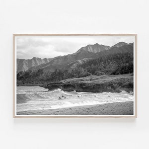Hawaii Print Black and White, Hawaii Wall Art, Hawaii Poster, Maui Print, Hawaii Landscape Art, Beach Print, Coastal Wall Art,Aloha Wall Art