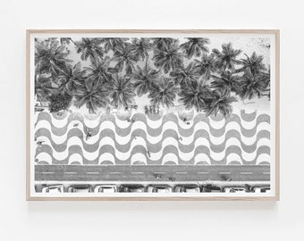 Copacabana Beach Print: Rio de Janeiro Black and White (Digital Download)