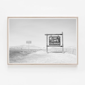 Colorado Print Black and White, Colorado Wall Art, Welcome to Colorado Print, Colorful Colorado Art Print, Colorado Nature, Colorado Poster