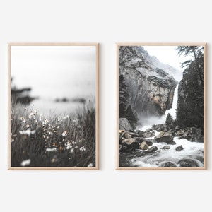 Nature Prints, Set of 2 Prints, Modern Minimalist Poster,  Black and White Prints, Landscape Prints Set, Forest Print, Nature Wall Art
