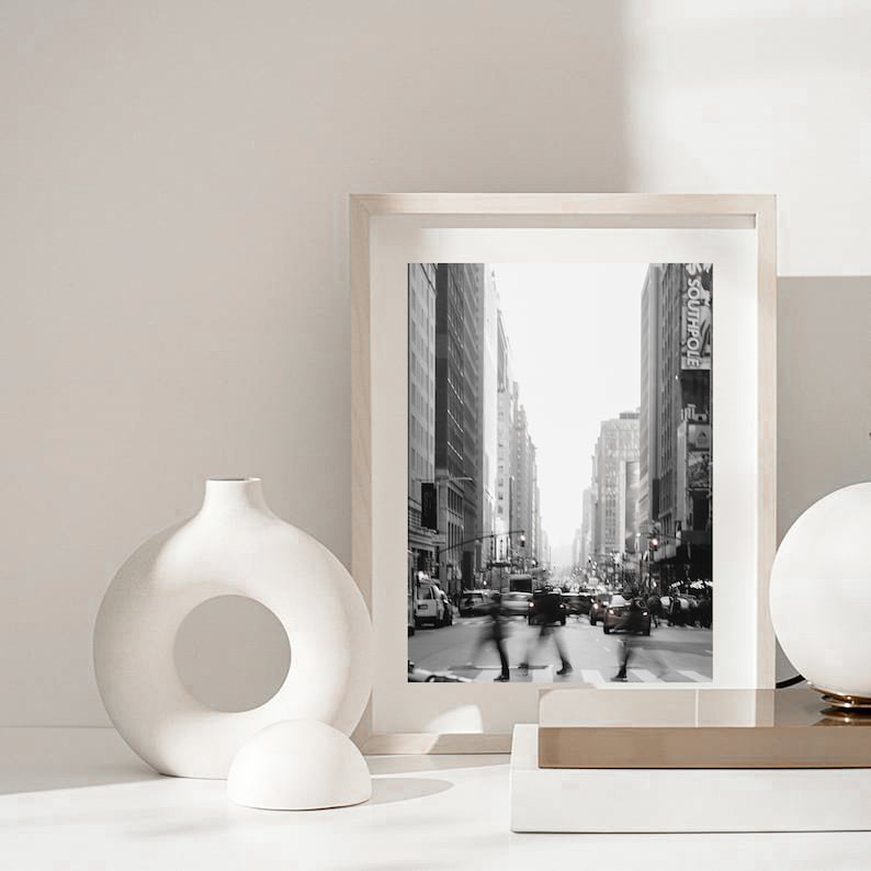 Black and White New York City Skyline Print: Manhattan Wall Art ...