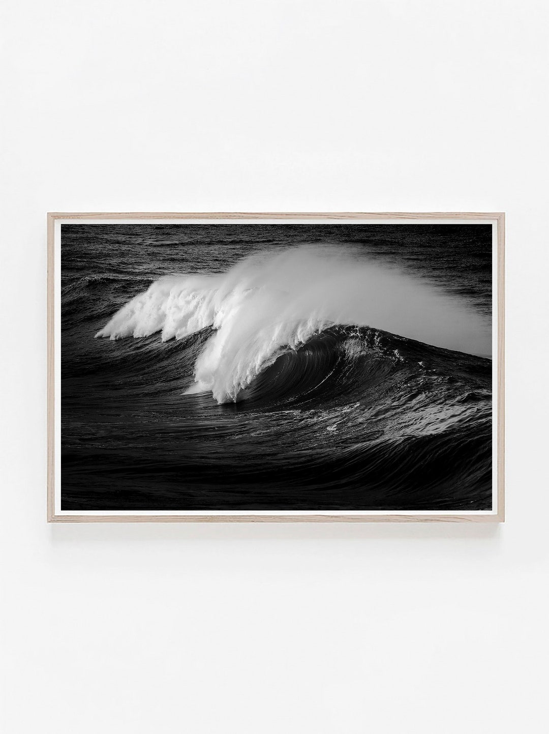 Ocean Print, Black and White, Beach Print, Ocean Digital Art Print