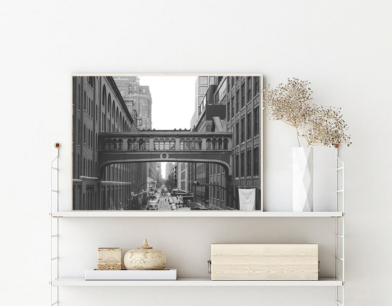 NYC Skyline Print: Black and White New York City Wall Art (digital ...