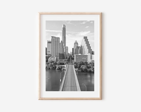 Austin Texas Skyline Print: Black and White Cityscape (Digital Download)