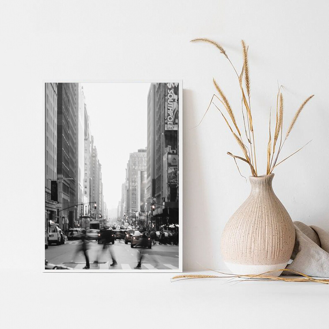 Black and White New York City Skyline Print: Manhattan Wall Art ...