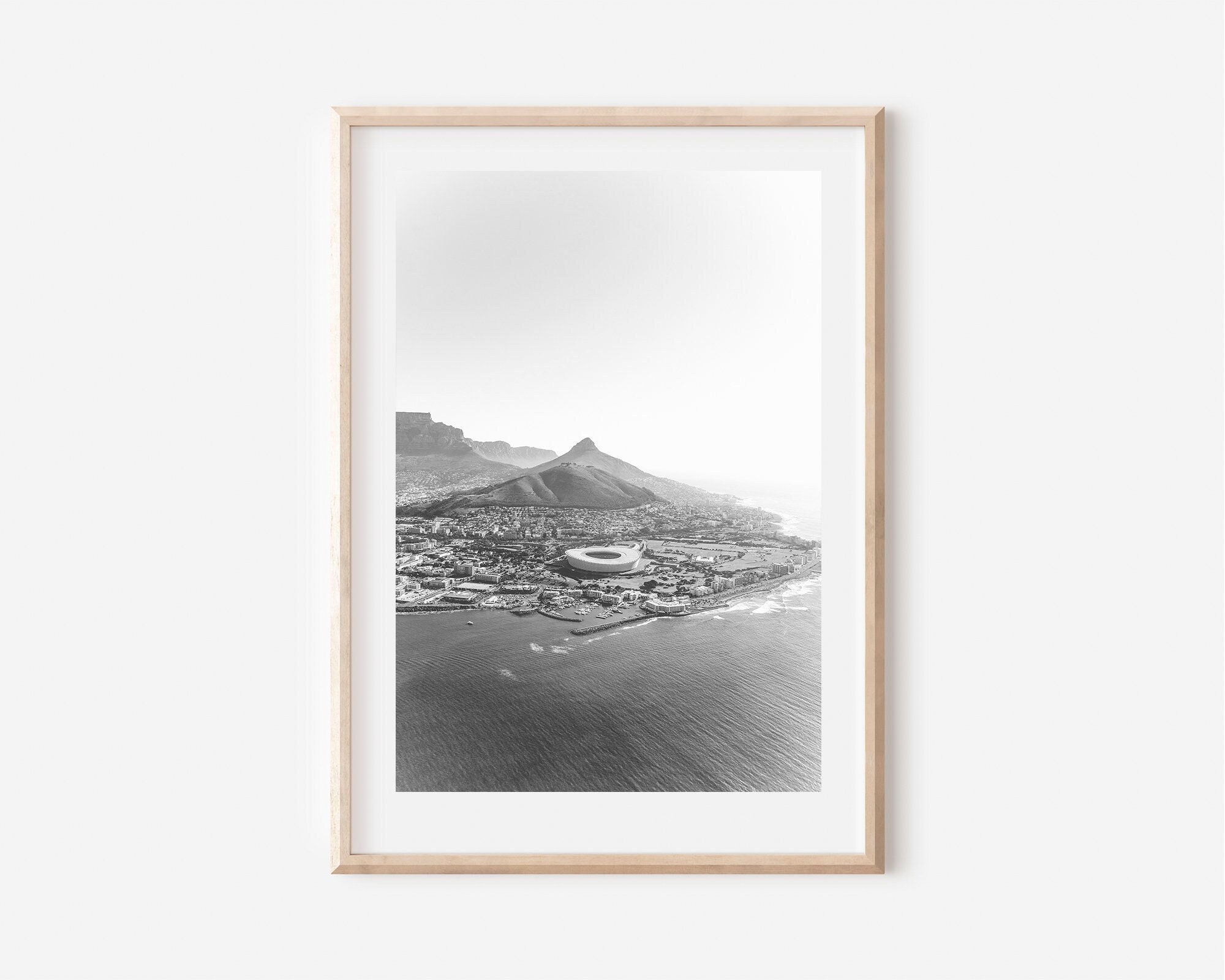 Cape Town Print Black and White, Cape Town Wall Art, Cape Town South Africa, Cape Town Wall Decor, Africa Print, South Africa Poster