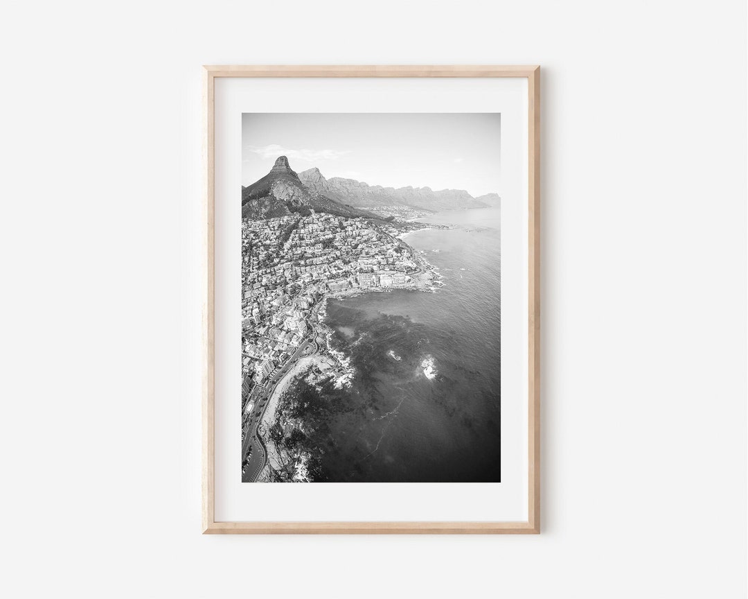 Cape Town Print Black and White Cape Town Wall Art Cape Town Etsy