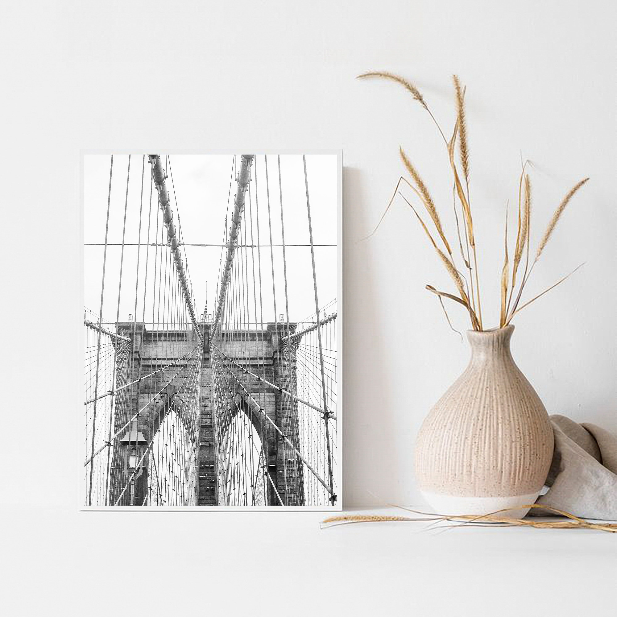 New York City Print Black and White Brooklyn Bridge Print - Etsy