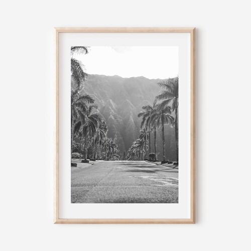 Hawaii Print Black and White Hawaii Wall Art Hawaii Etsy