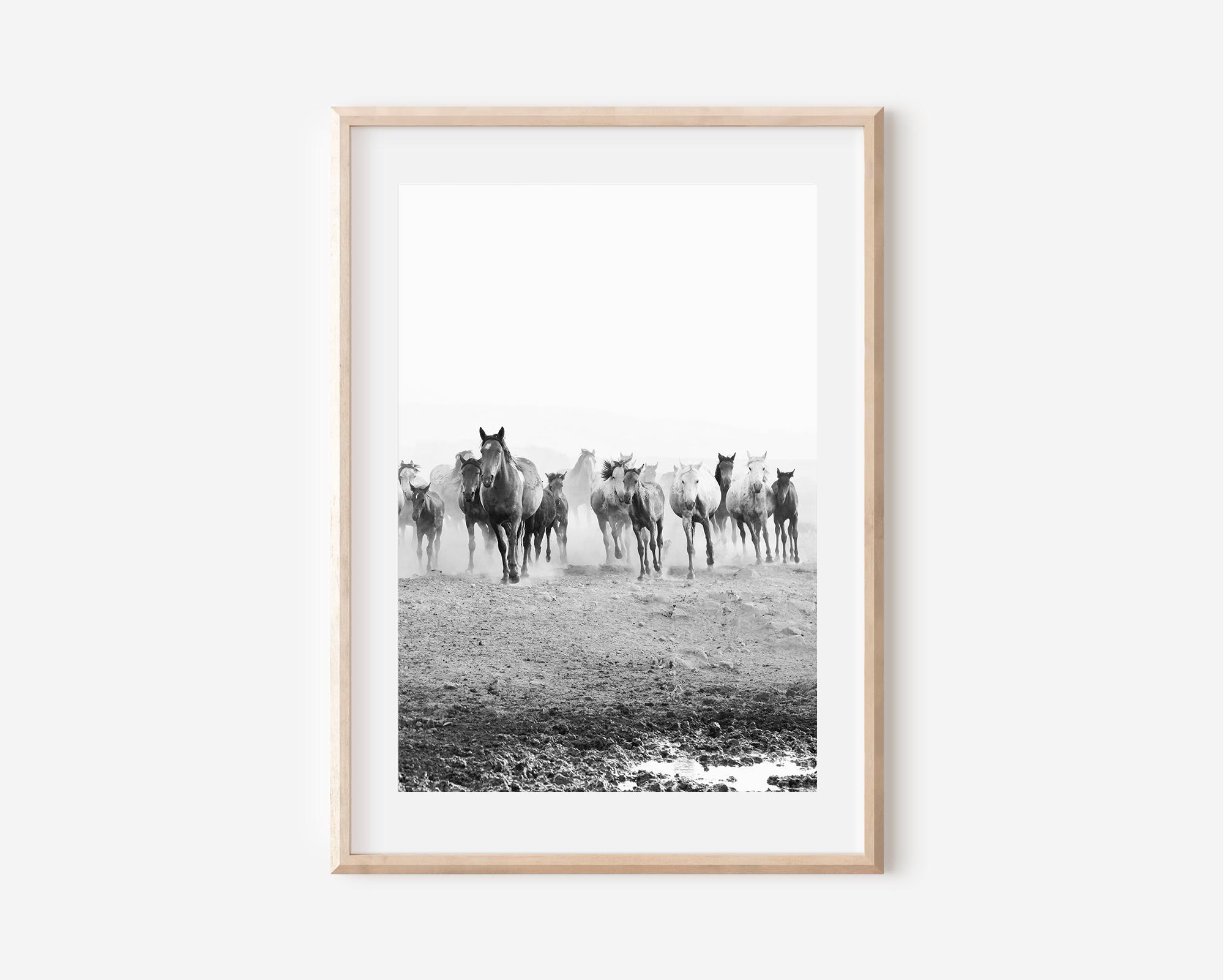 Black and White Horse Prints: Cowboy Western Wall Art (set of 2 ...